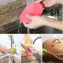 Load image into Gallery viewer, 3Pcs Silicone Dish Washing Sponge Scrubber Kitchen Cleaning antibacterial Tool